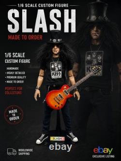 1/6 Custom Slash Figure Guns N Roses Rock Guitarist With Guitar Made To Order