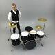 1/6 Scale Alloy Complete Drum Set Musical Instrument For 12 Action Figures