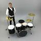 1/6 Scale Complete Drum Set Musical Instrument For 12 Action Figurines Black