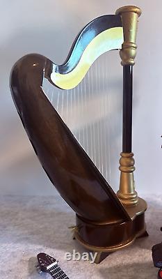 1/6 Scale Music Room Collection Harp Violins Trumpet Electric Guitar & Gramoph