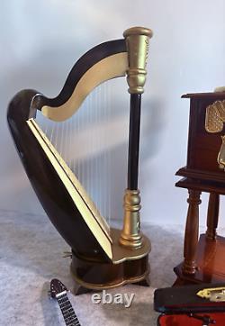 1/6 Scale Music Room Collection Harp Violins Trumpet Electric Guitar & Gramoph