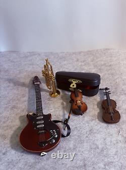 1/6 Scale Music Room Collection Harp Violins Trumpet Electric Guitar & Gramoph