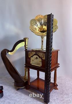 1/6 Scale Music Room Collection Harp Violins Trumpet Electric Guitar & Gramoph