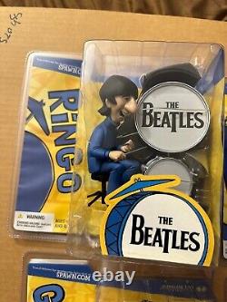 2004 McFarlane Toys The Beatles Cartoon Action Figures Complete Set