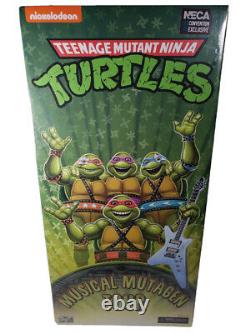 2020 Sdcc Neca Tmnt Musical Mutagen Tour 4 Pack & Accessory Pack (xl) Bundle