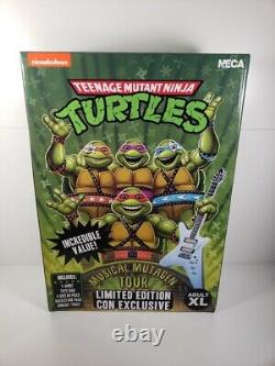 2020 Sdcc Neca Tmnt Musical Mutagen Tour 4 Pack & Accessory Pack (xl) Bundle