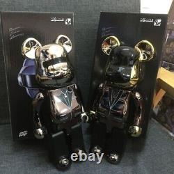 2PCS Bear brick 400% Gold and Silver Daft Punk Electroplated Music Bear Figure