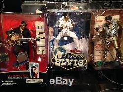 (7) Elvis Figures. Eagle Jumpsuit, Gold Suit, Hawaii Set, Las Vegas, Jailhouse