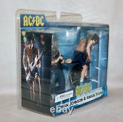 AC/DC Brian Johnson & Angus Young 2007 Reel Toys Action Figures Sealed NRFP