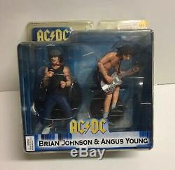 AC/DC Brian Johnson & Angus Young Figures NECA Action Figure Set NIB OOP