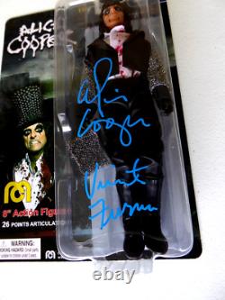 Alice Cooper Signed Mego Action Figure Autographed, Vincent Fournier, JSA COA
