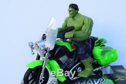 Avengers Hulk Figure On Motorbike Music Sound & Lights Bump N Go