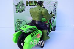 Avengers Hulk Figure On Motorbike Music Sound & Lights Bump N Go