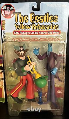 BEATLES MCFARLANE 1999 YELLOW SUBMARINE Action Figures in Original Box Set of 4