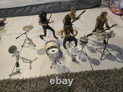 Band Musician Action Figure Set with Drum Kit, Guitars & Cymbal Stand Plastic