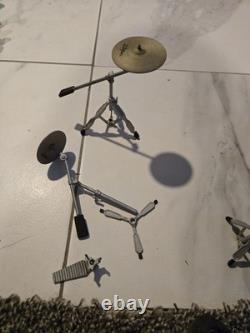 Band Musician Action Figure Set with Drum Kit, Guitars & Cymbal Stand Plastic