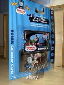 CHROME SILVER! THOMAS FRIENDS TRAIN Diecast TAKE N PLAY ALONG NEW RARE METALLIC
