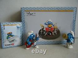 Drummer Smurf #40623 Guitar Smurf #20449 Keyboard #40250 & Trumpet Smurf #20539