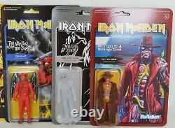 EDDIE Iron Maiden ALL 7 figures from WAVE 2 Super 7 ReAction 3.75 Figure NEW