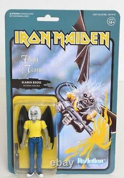 EDDIE Iron Maiden ALL 7 figures from WAVE 2 Super 7 ReAction 3.75 Figure NEW