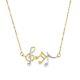 Elegant 17 Music Notes Necklace In Solid 14k Yellow & White Gold Great Gift