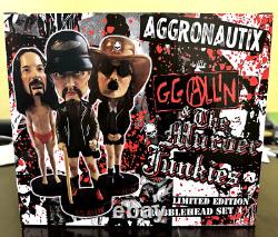 GG ALLIN & MURDER JUNKIES Throbblehead Ltd Ed 2023 THREE ACTION FIGURES BOXSET