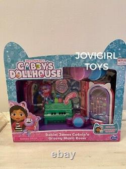 Gabby's Dollhouse Set Of 4 -DJ Catnip Music Room, Kitchen, Bedroom, & Bathroom