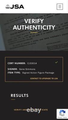 Gene Simmons signed McFarlane Toys Action Figure JSA COA