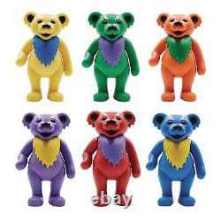 Grateful Dead DANCING BEARS (6) ReAction Figures 3 3/4 Super 7 Sealed Display