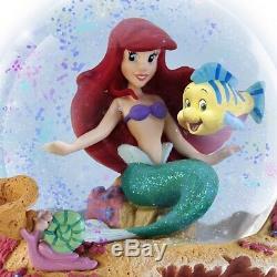 Inédit ARIEL la Petite Sirène DISNEY globe musical animé figurine/statue NEUVE