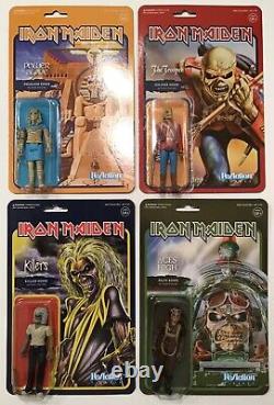 Iron Maiden Killers Aces High Powerslave & Trooper Rare Super7 Reaction Figures