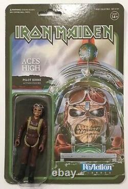 Iron Maiden Killers Aces High Powerslave & Trooper Rare Super7 Reaction Figures