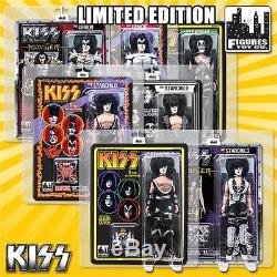 KISS 8 Inch Figures Complete Set of 7 Figures With Updated Head Sculpts