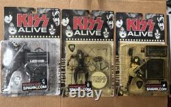 KISS ALIVE 2000 ACTION FIGURES GENE, PAUL, and PETER McFARLANE