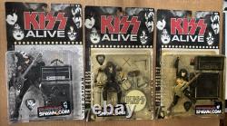 KISS ALIVE 2000 ACTION FIGURES GENE, PAUL, and PETER McFARLANE
