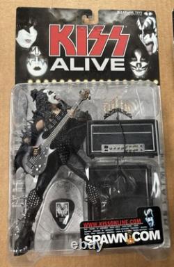 KISS ALIVE 2000 ACTION FIGURES GENE, PAUL, and PETER McFARLANE