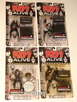 KISS ALIVE Action Figures COMPLETE SET from 2000 Spawn McFarlane Toys MOC RARE