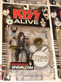 KISS ALIVE Action Figures COMPLETE SET from 2000 Spawn McFarlane Toys MOC RARE