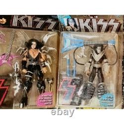 KISS Action Figure Lot of 4 with Accessories Gene Simmons Ace Frehley & More