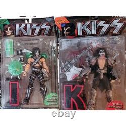 KISS Action Figure Lot of 4 with Accessories Gene Simmons Ace Frehley & More