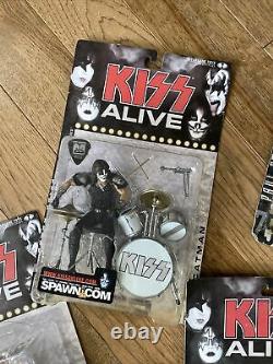 KISS Alive Band Lot Of 4 PAUL STANLEY GENE McFarlane Action Figure 2000 Sealed