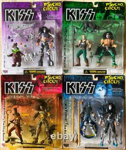 KISS Psycho Circus Set Action Figures McFarlane Toys 1998 + 3 Tour Edition NIB
