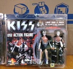 Kiss 8 Limited Edition Love Gun Action Figures Dolls Sets-2pk-4pk Only 100 Made