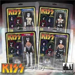 Kiss Love Gun 8 Action Figures Set Of 4 Retro Mego Factory Sealed