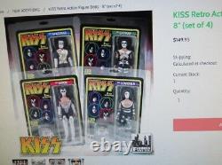 Kiss Love Gun 8 Action Figures Set Of 4 Retro Mego Factory Sealed