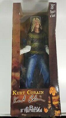 Kurt Cobain 18-inch Neca Figure With Blue Fender With Music Sealed In Orig Box