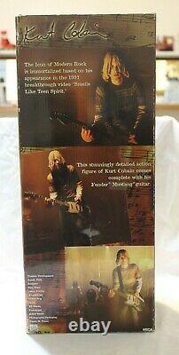 Kurt Cobain Nirvana 18 Figure with Sound & Fender Mustang Guitar NECA Reel Toys
