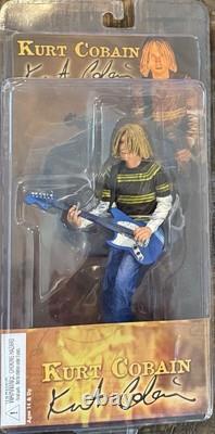 Kurt Cobain Nirvana NECA 2006 7'' Action Figure Doll Toy Skyblue Fender Guitar