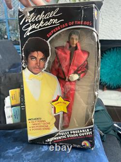 LJN Michael Jackson Fully Poseable Thriller Outfit Figure 1984 with Glove Mic