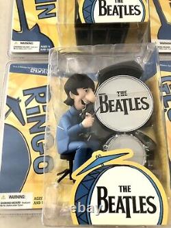 Lot Set of 4 McFarlane The Beatles Action Figures Collectible All Fab Four NIB